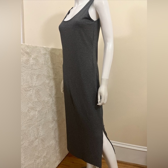 MARFINNO Gray Ribbed Contoured Slimming Stretch Tank Maxi Casual Dress S - Picture 5 of 9
